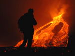 lava flow on the central crater slope - night etna excursion