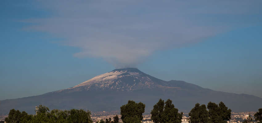 Etna volcano seen from Catania
